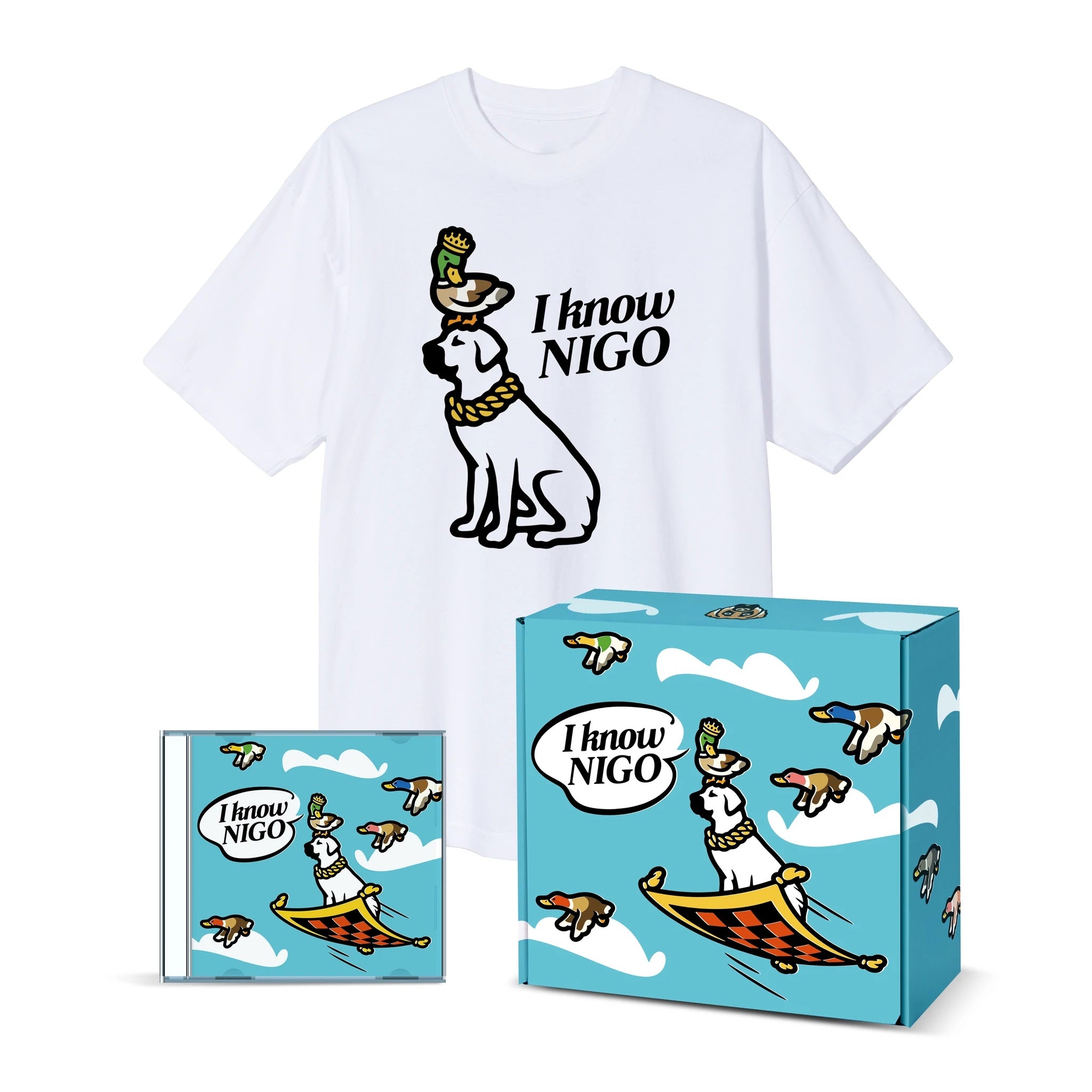 お得在庫I KNOW NIGO BOX SET ヒューマンメイド CDとTシャツのセット Tシャツ/カットソー(半袖/袖なし)