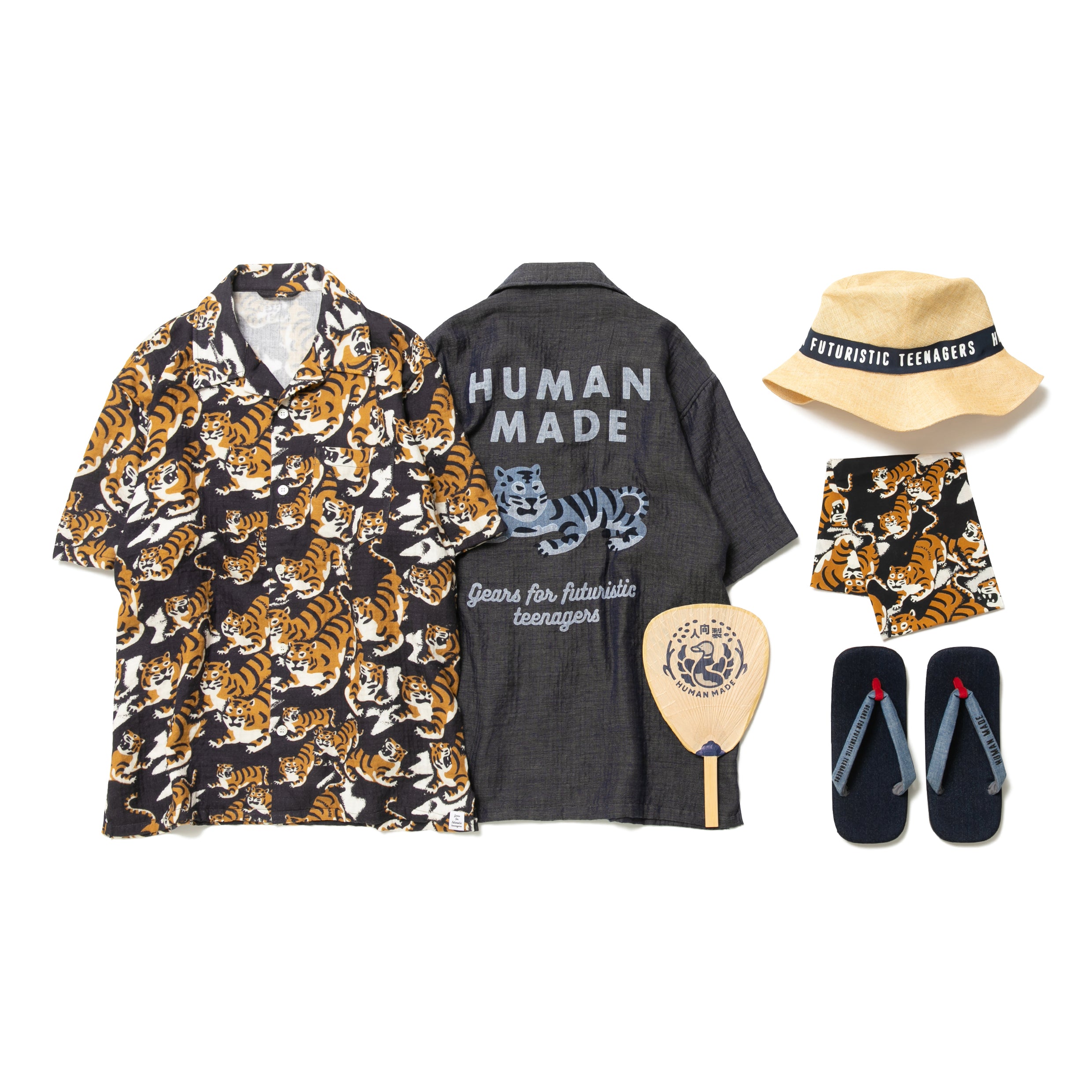 HUMAN MADE TIGER GAUZE ALOHA SHIRT