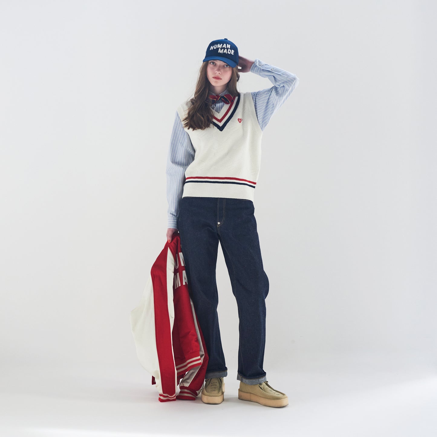 HUMAN MADE HEART KNIT VEST WH-1