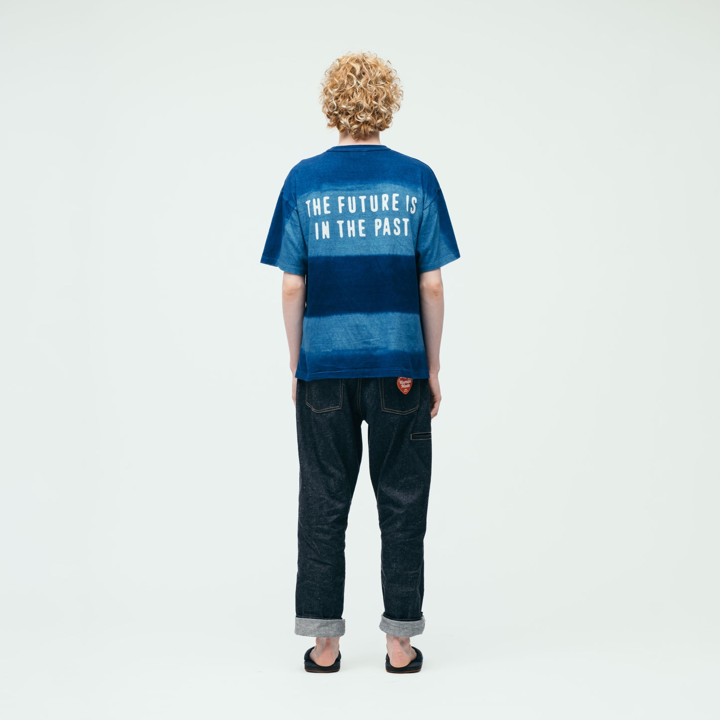 HUMAN MADE INDIGO DYED STRIPED T-SHIRT IN-2