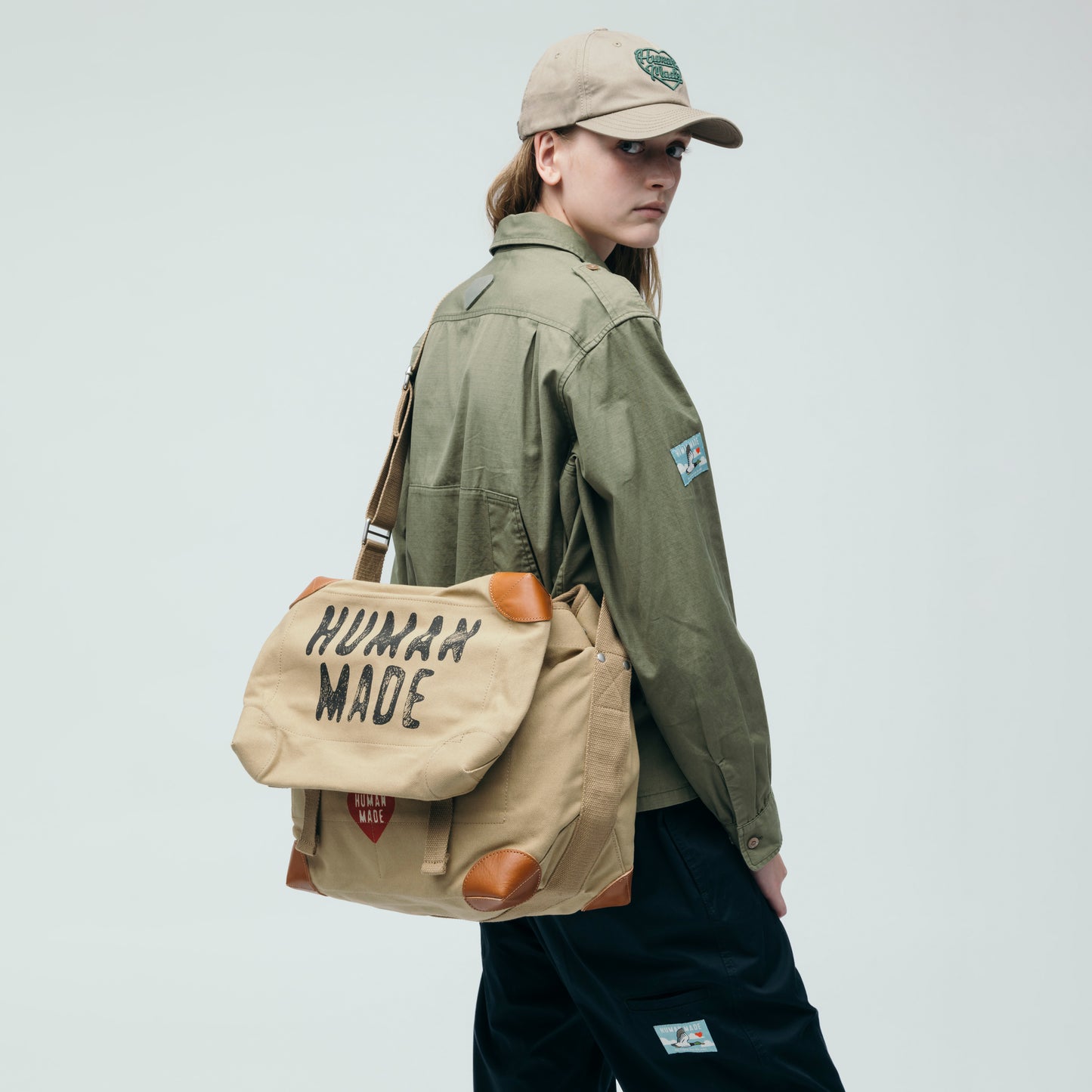 HUMAN MADE CANVAS SHOULDER BAGBN-G