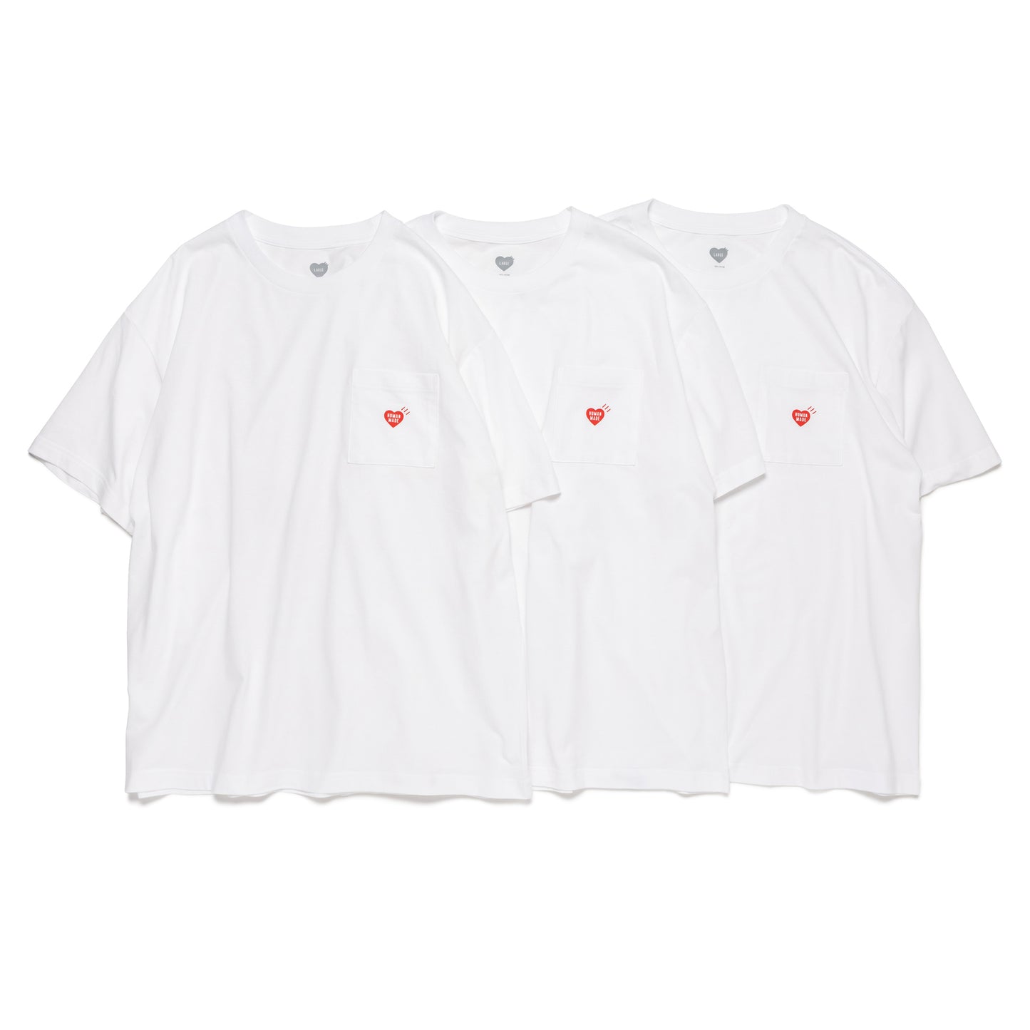 HUMAN MADE 3-PACK POCKET T-SHIRT SET WH-C