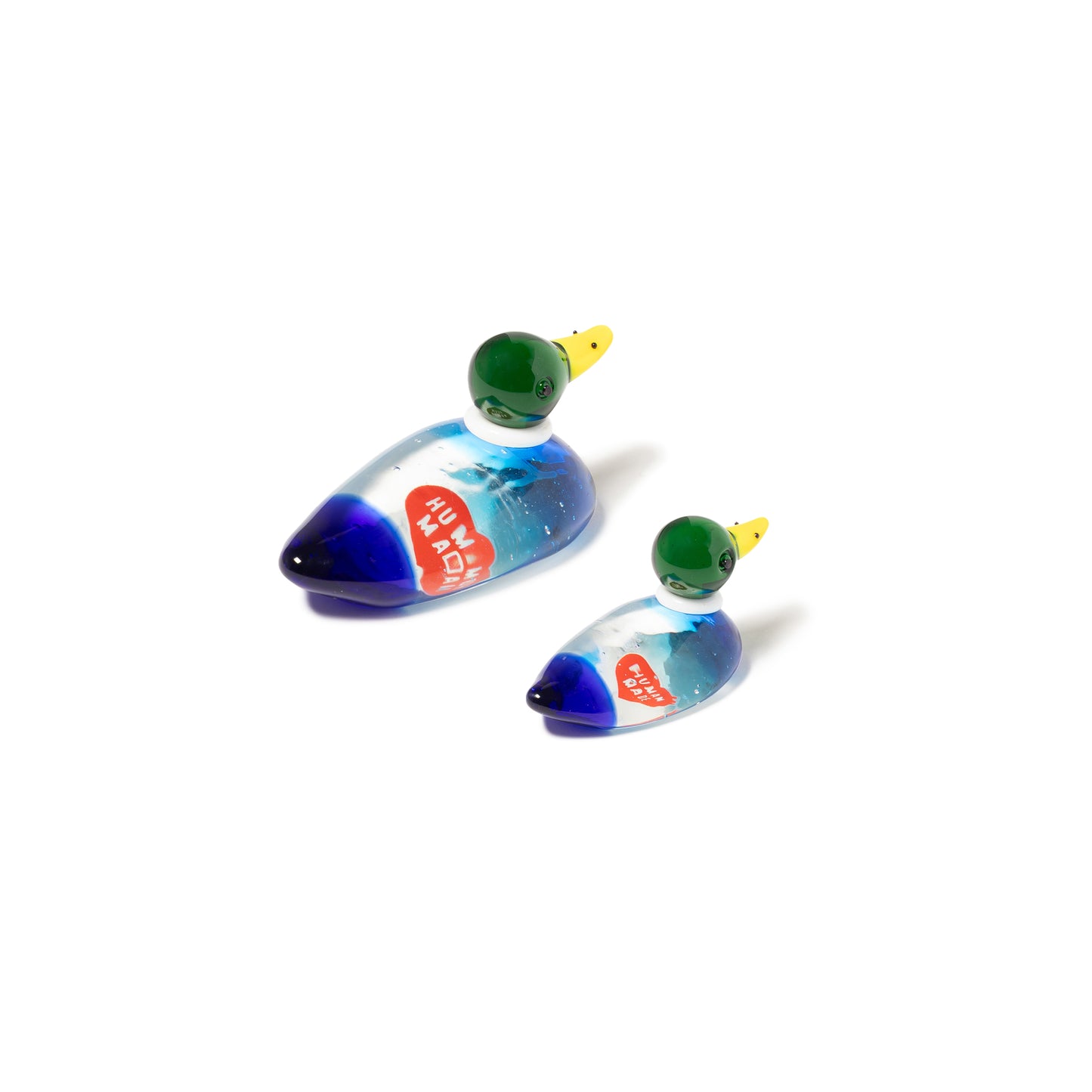 HUMAN MADE DUCK PAIR GLASS FIGURINE CL-B