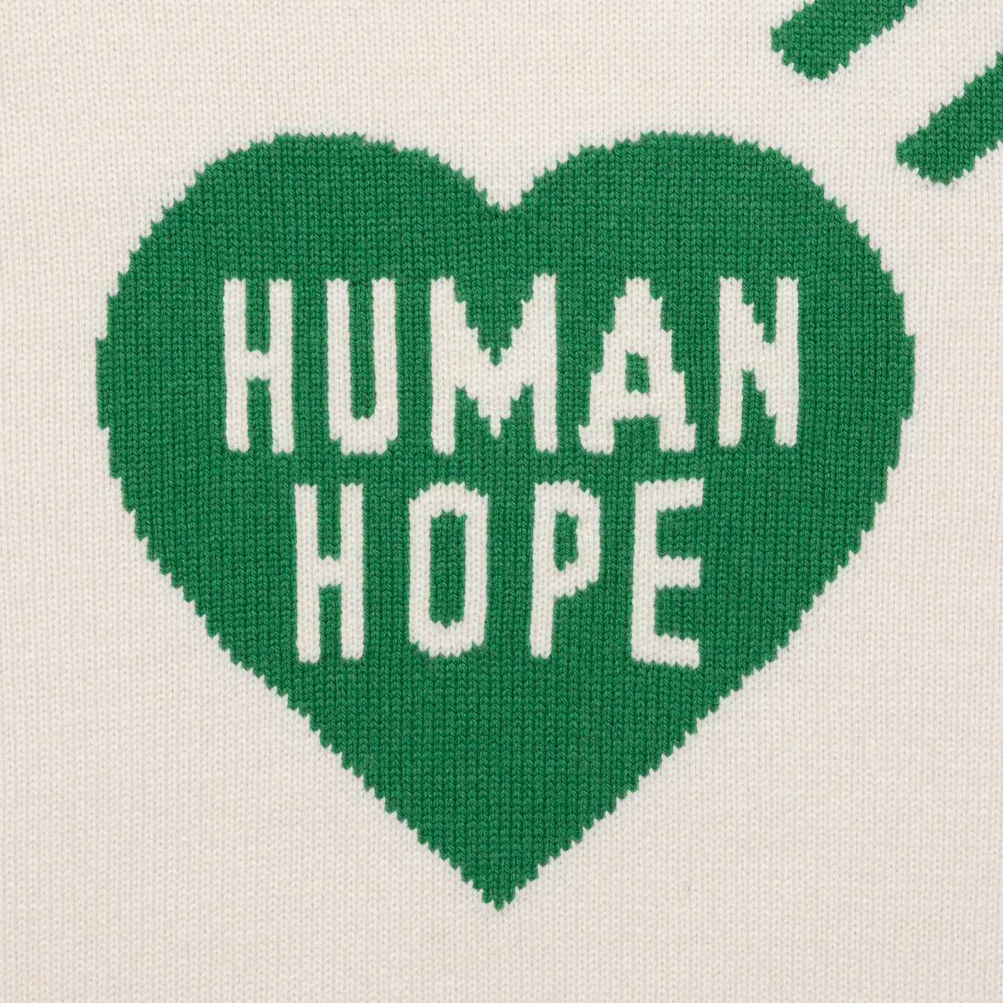 HUMAN MADE HUMAN HOPE HEART KNIT SWEATER WH-C