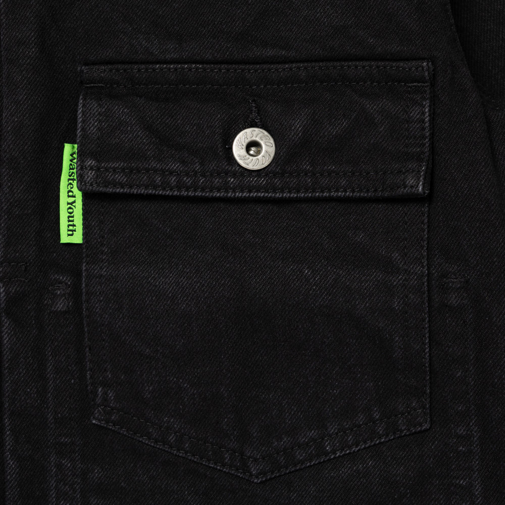 WASTED YOUTH BLACK DENIM JACKET BK-C
