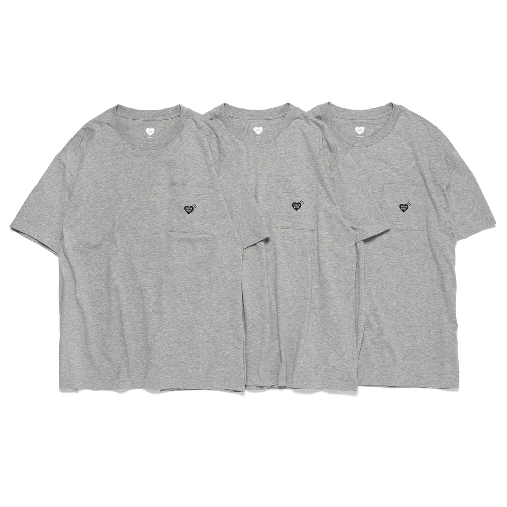 HUMAN MADE 3-PACK POCKET T-SHIRT SET GY-B