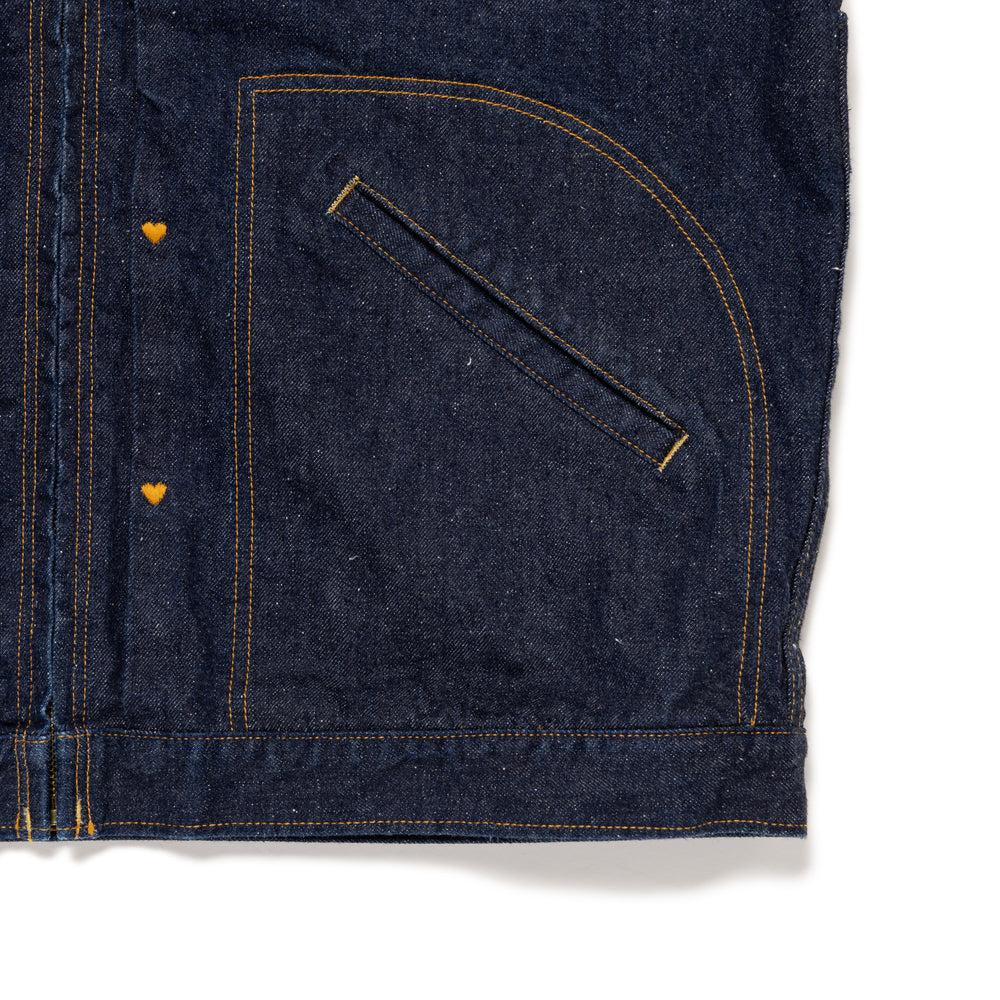 HUMAN MADE ZIP-UP DENIM WORK JACKET IN-D