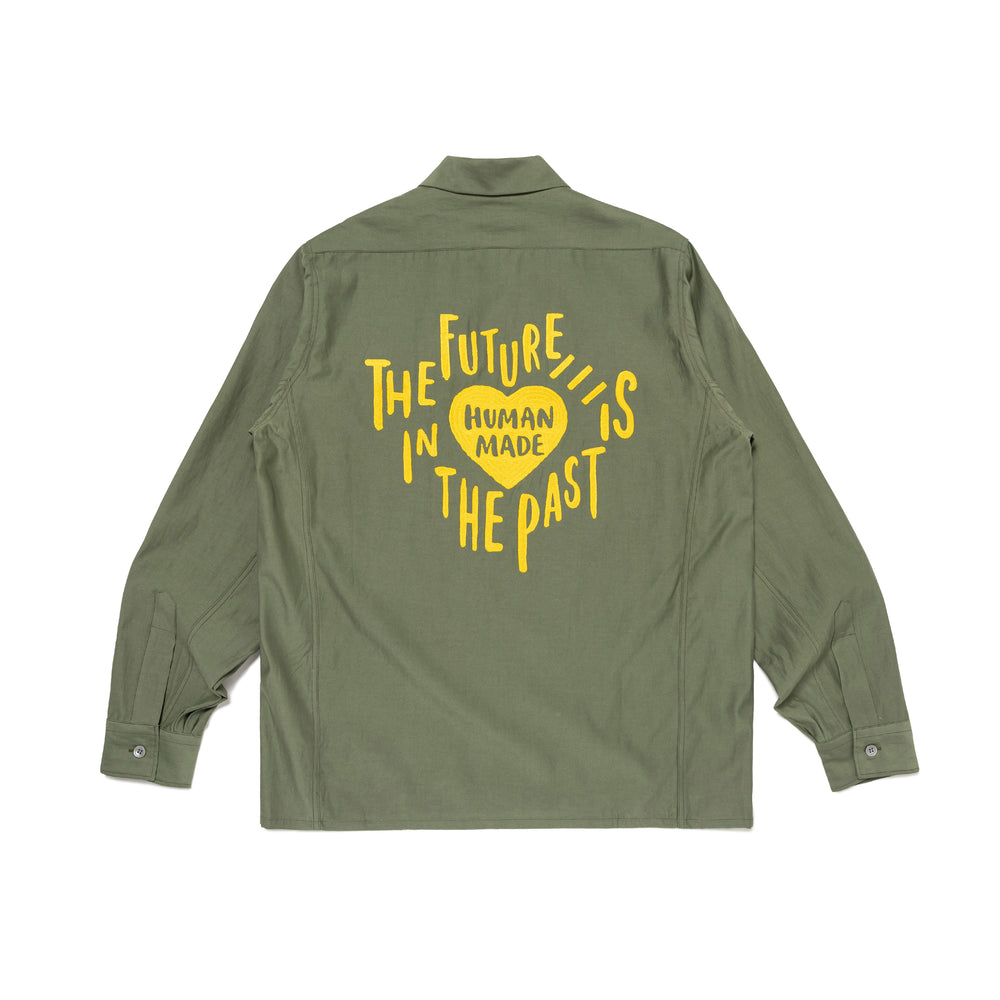 HUMAN MADE OPEN COLLAR SHIRT GR-B