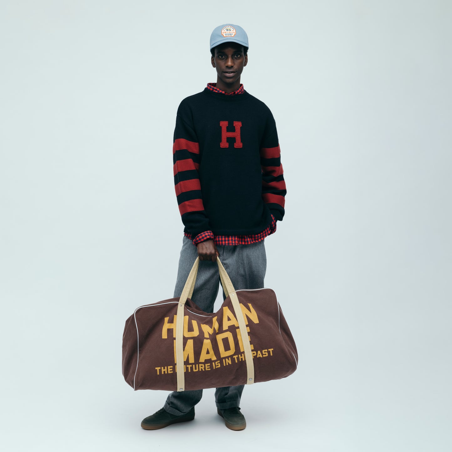 HUMAN MADE CANVAS BOSTON BAG LARGE BW-1