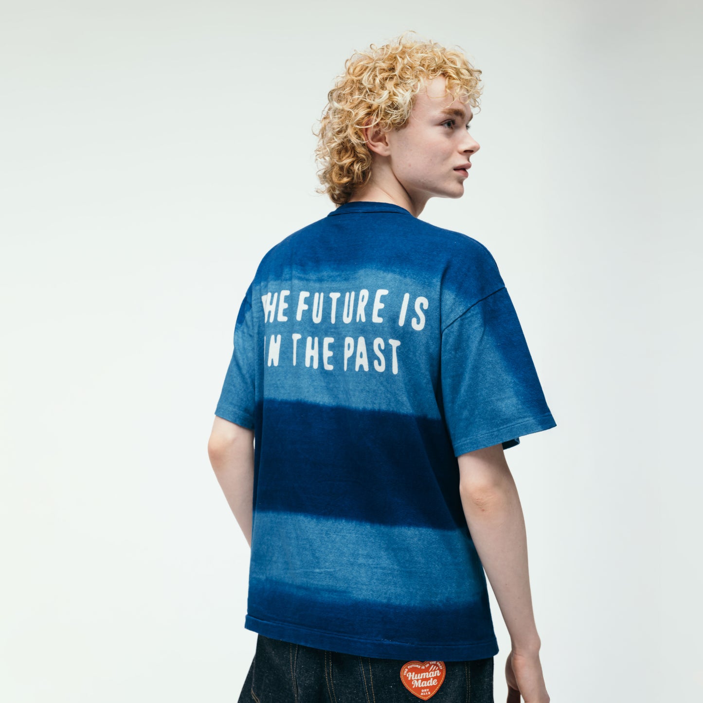 HUMAN MADE INDIGO DYED STRIPED T-SHIRT IN-3