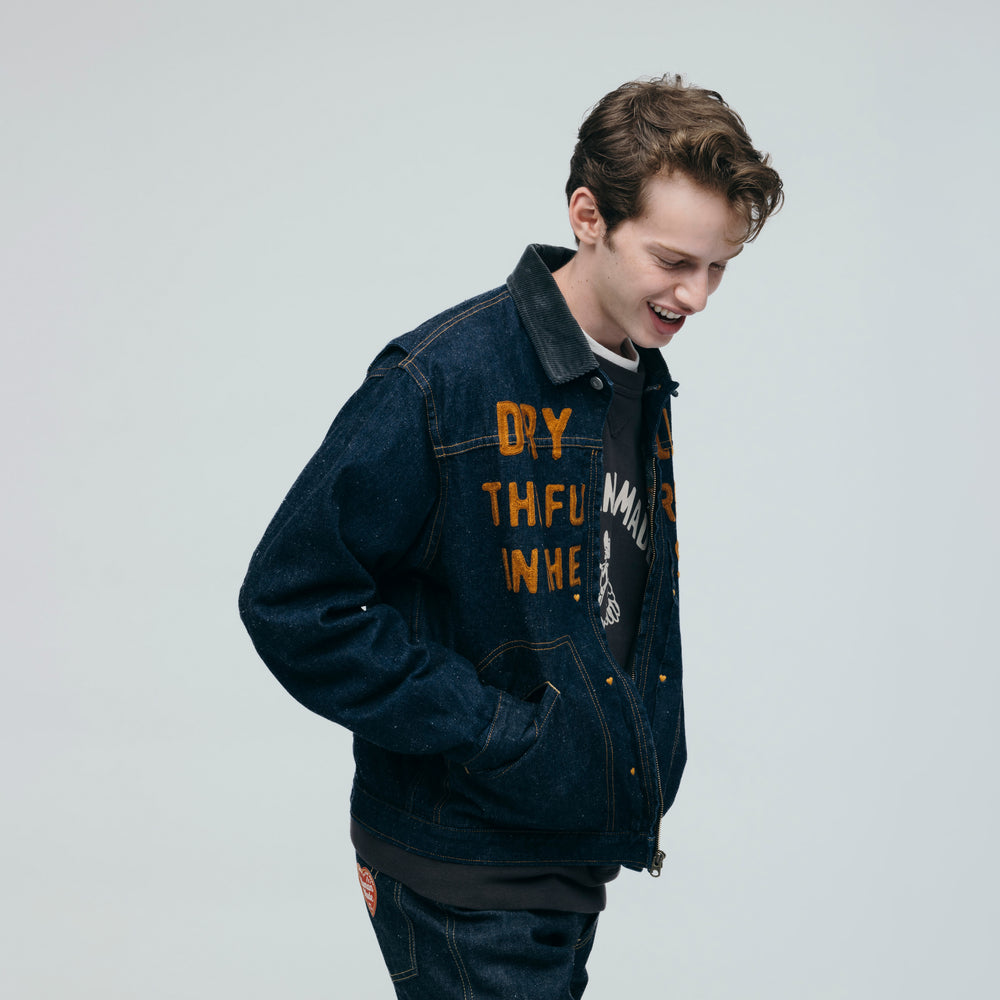 HUMAN MADE ZIP-UP DENIM WORK JACKET IN-3