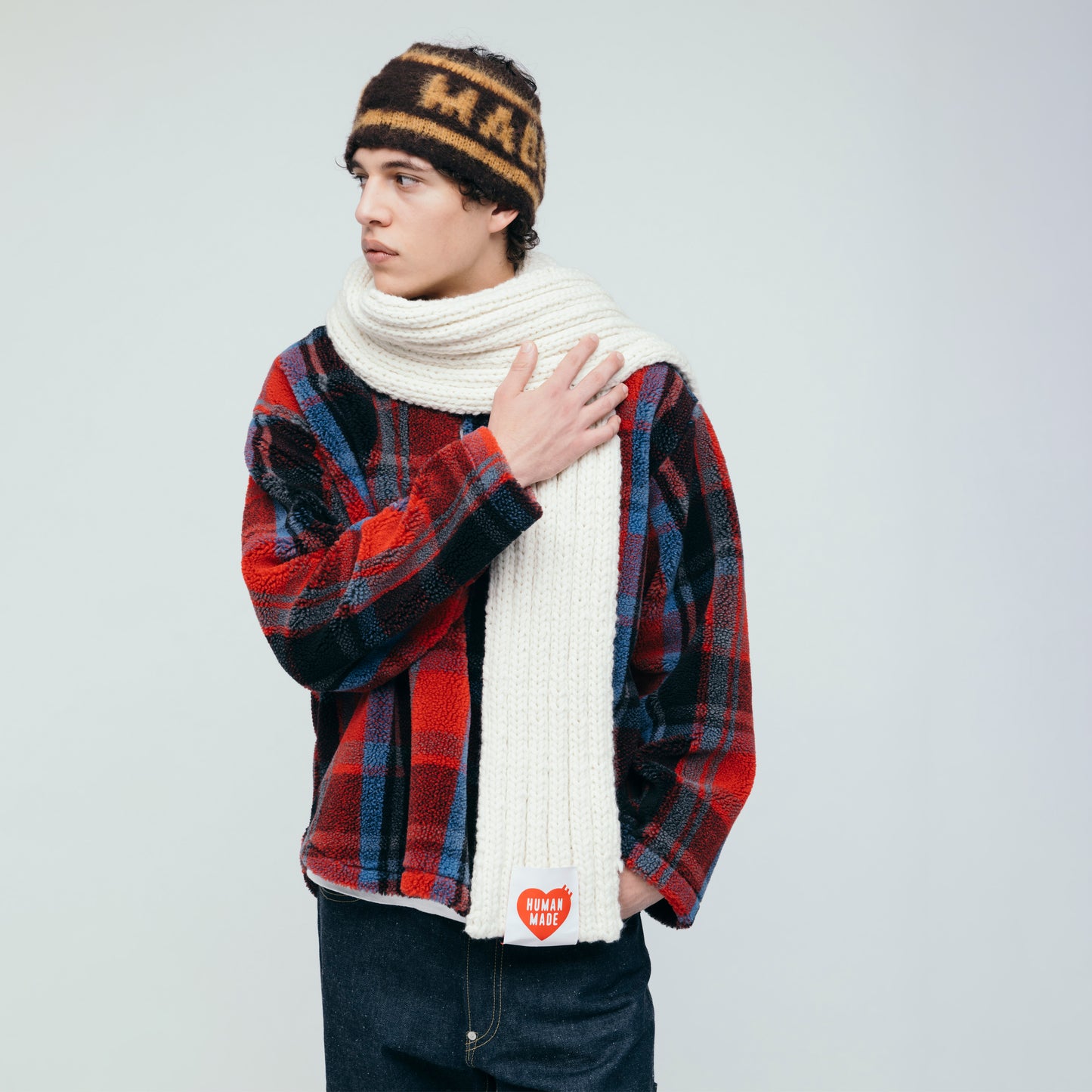 HUMAN MADE HAND KNIT MAFFLER WH-3