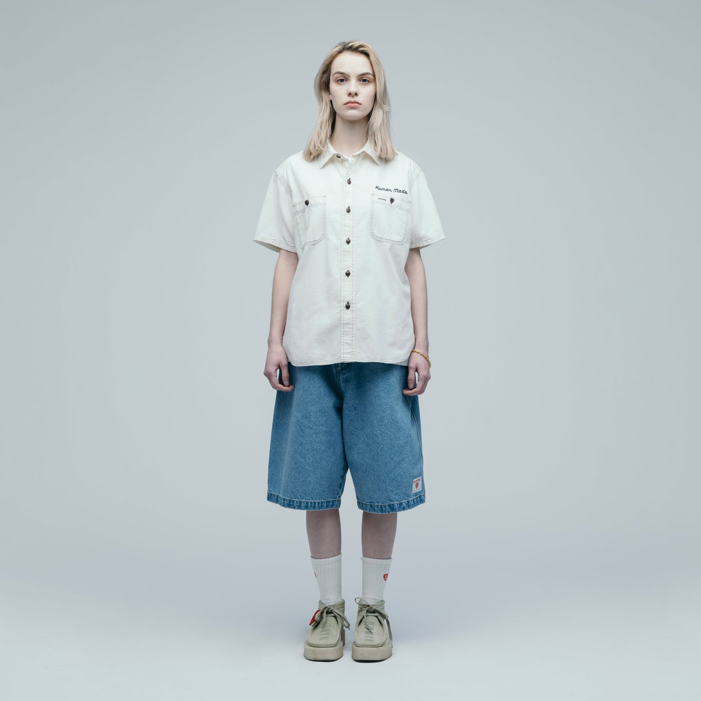 HUMAN MADE CHAMBRAY S_S SHIRT BG-1