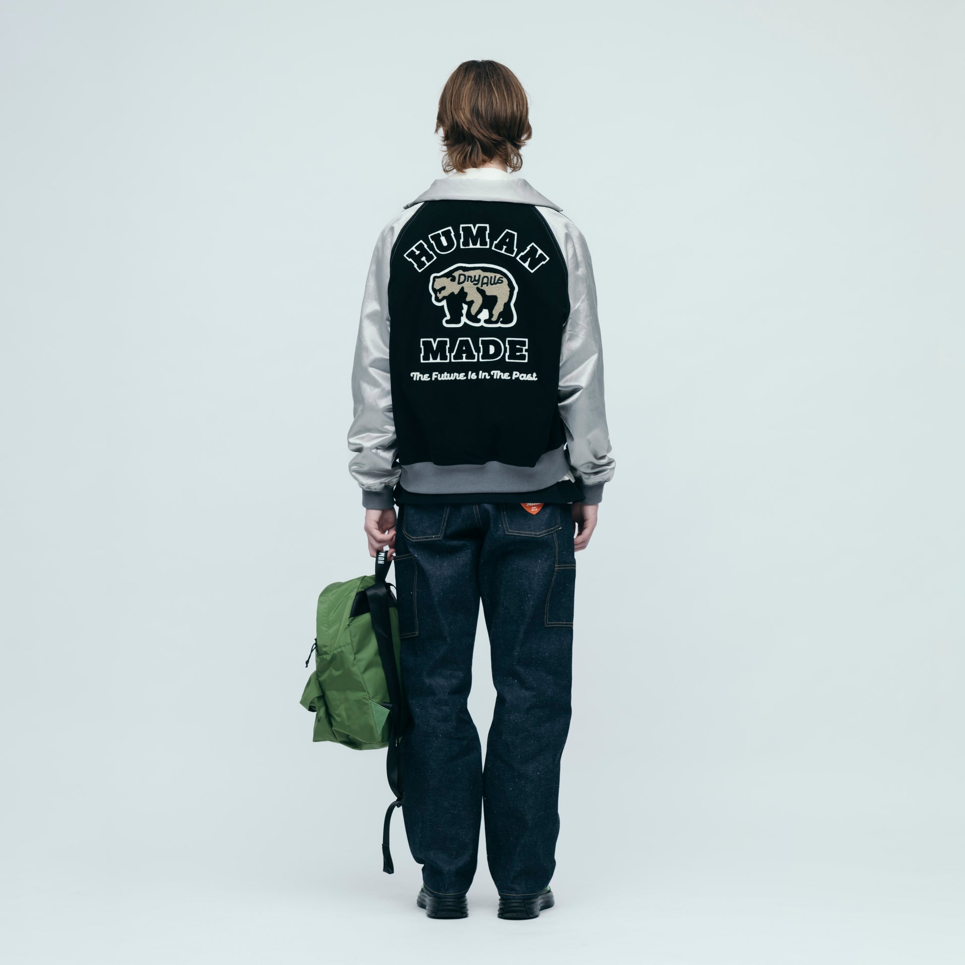 HUMAN MADE SATIN VARSITY JACKET BK-2