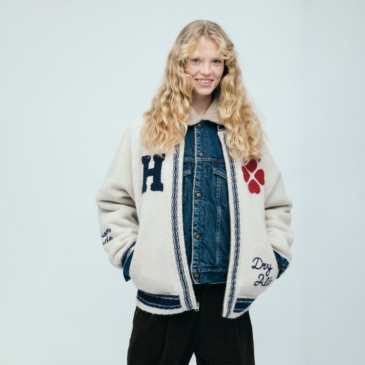 HUMAN MADE ZIP-UP KNIT JACKET WH-3