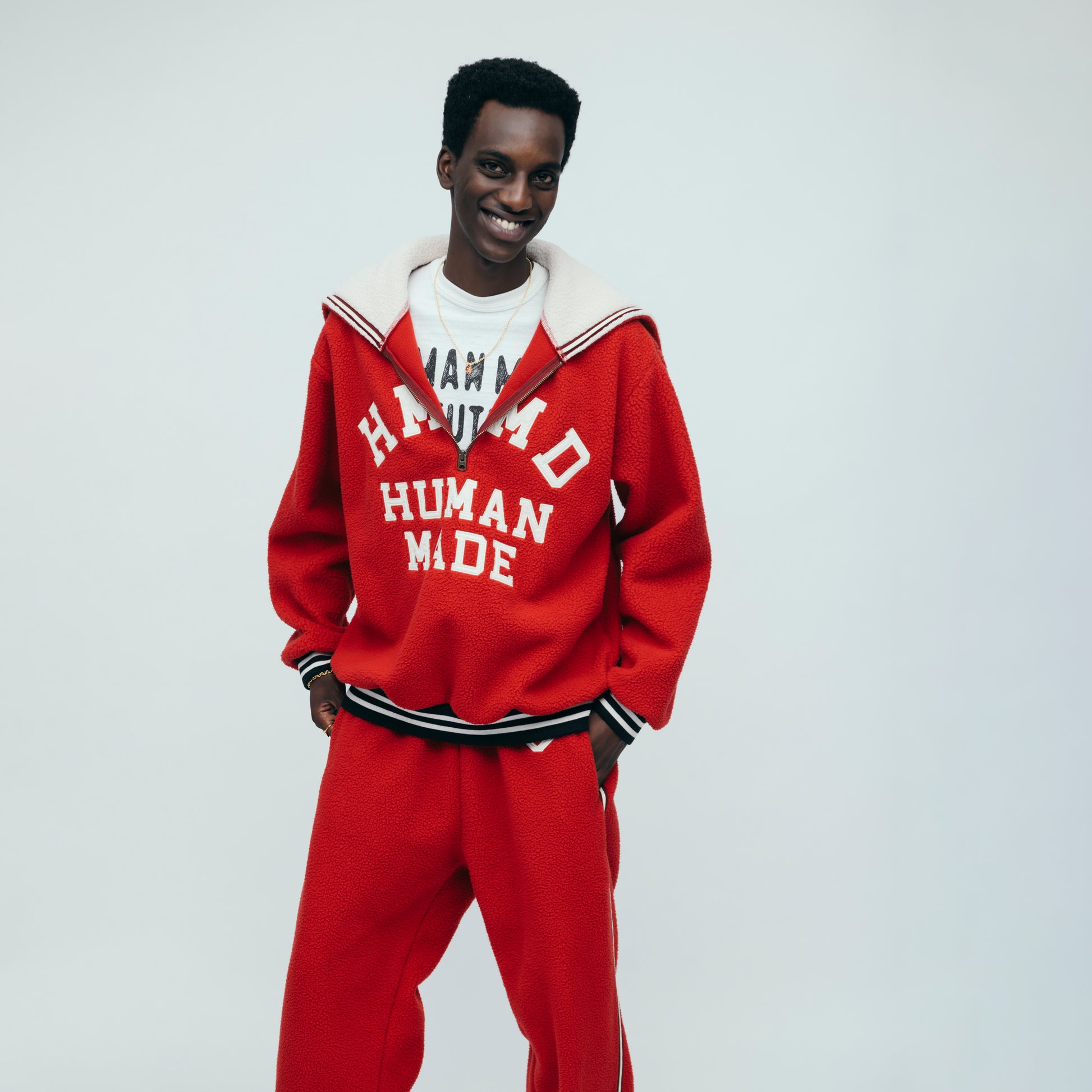 HUMAN MADE HALF-ZIP FLEECE PULLOVER RD-3