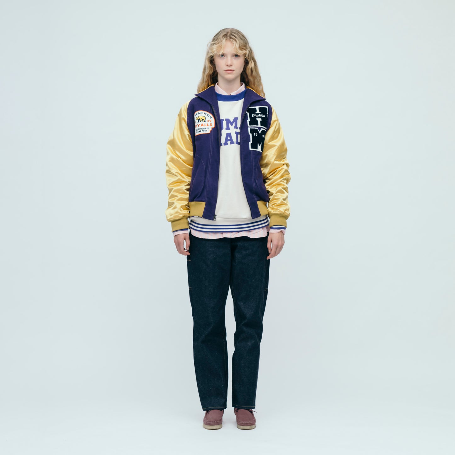 HUMAN MADE SATIN VARSITY JACKET PP-1