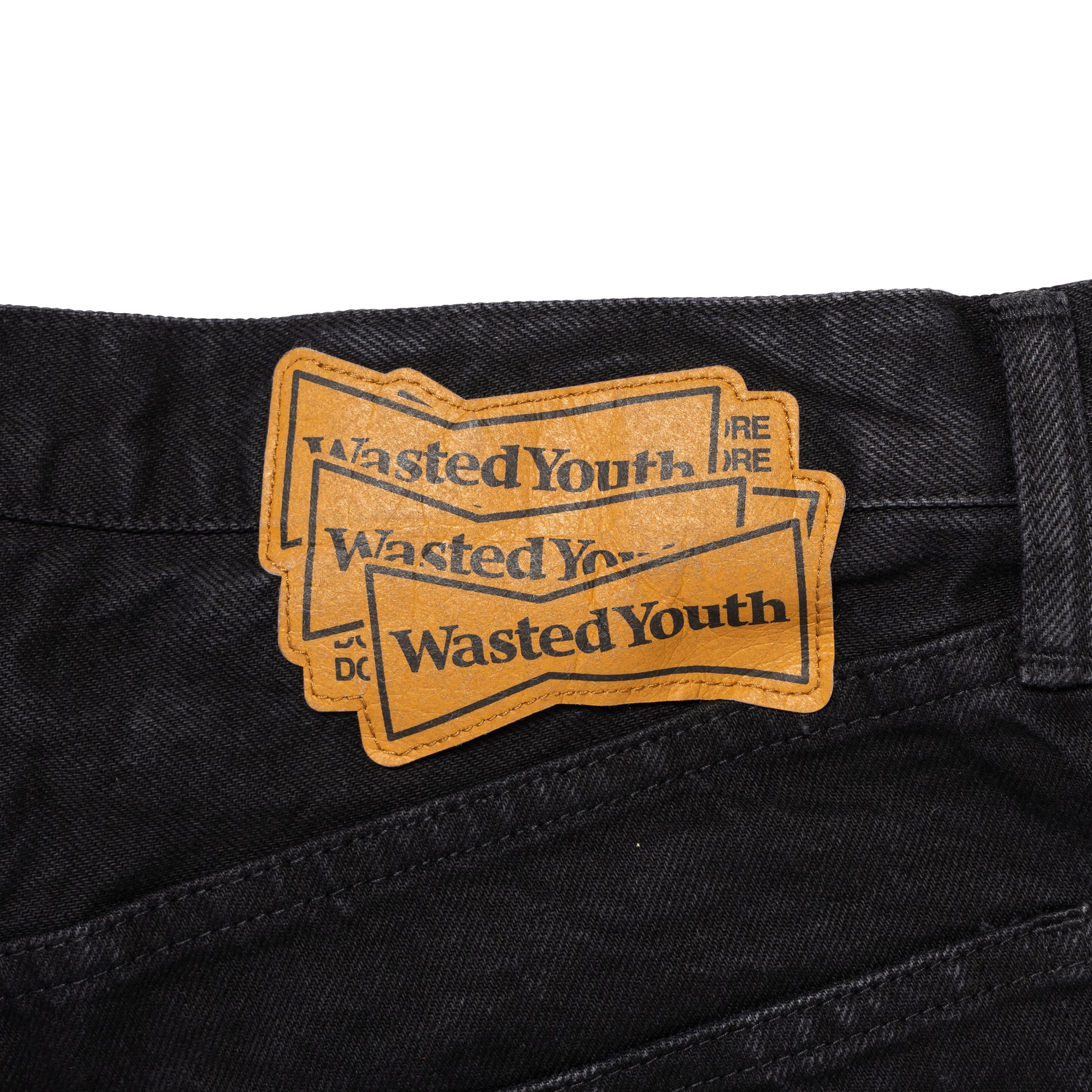 WASTED YOUTH 5P BLACK DENIM PANTS BK-D