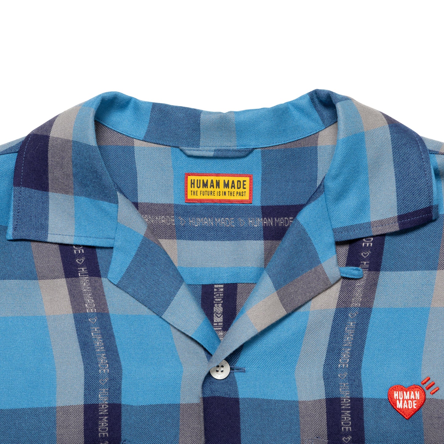 HUMAN MADE OPEN COLLAR CHECK SHIRT BL-C