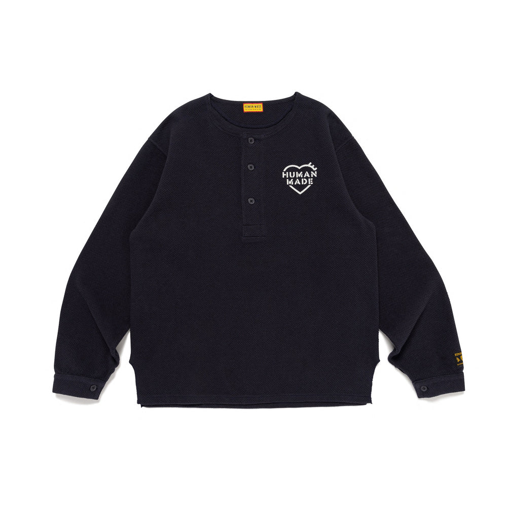 HUMAN MADE  HENLEY NECK L/S T-SHIRT NY-A