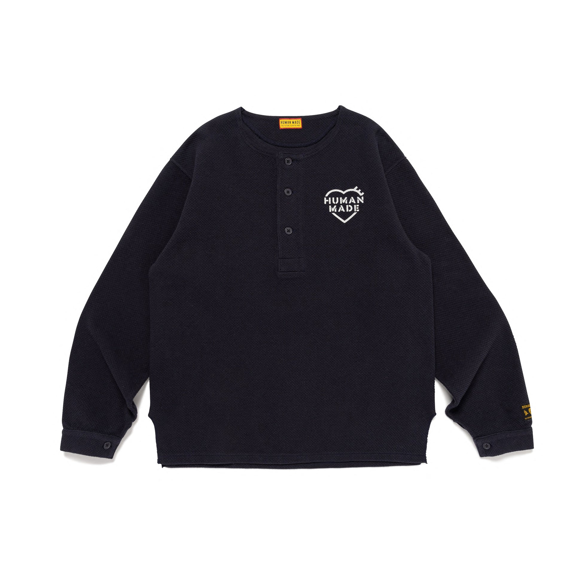 HUMAN MADE  HENLEY NECK L/S T-SHIRT NY-A
