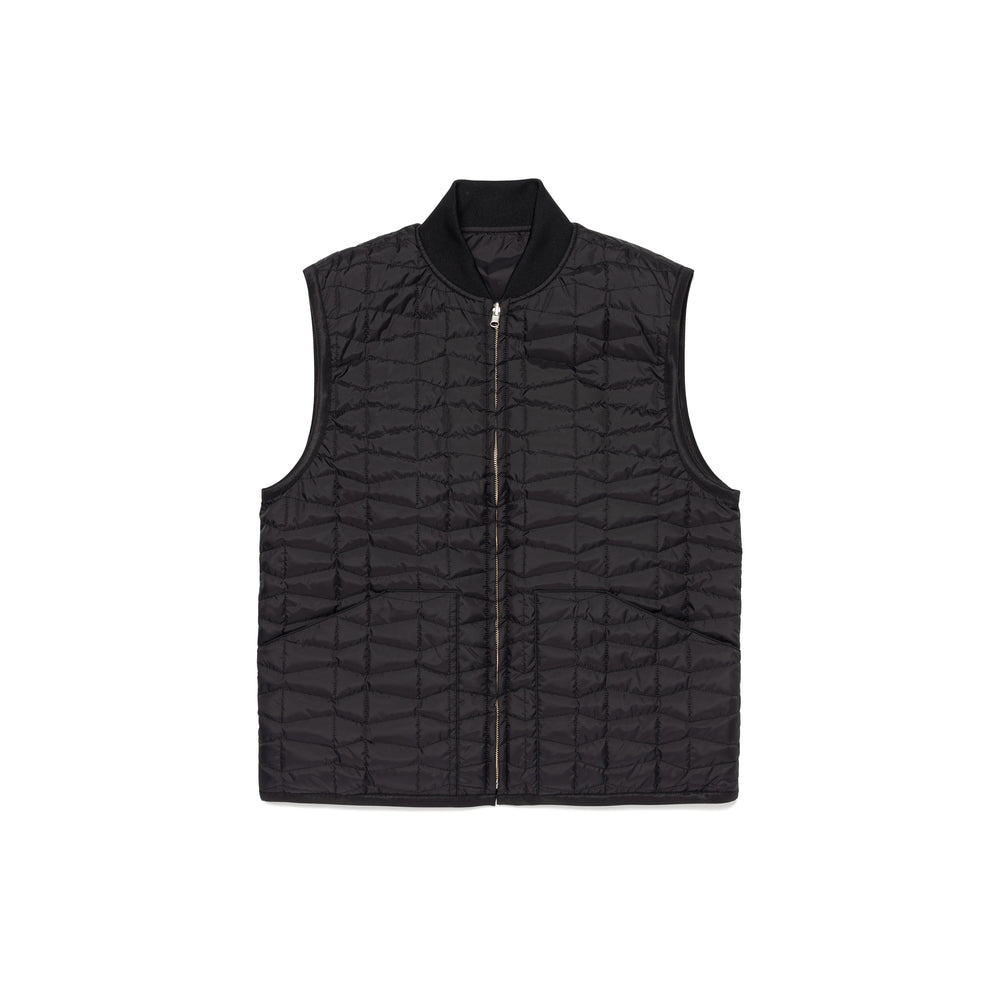 WASTED YOUTH QUILTED PUFF REVERSIBLE VEST BK-A