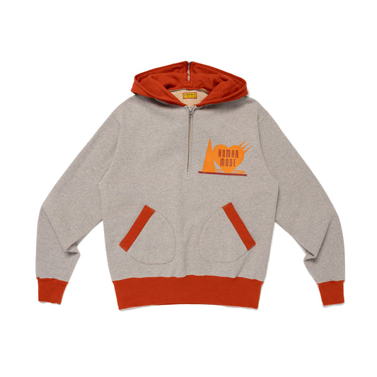 HUMAN MADE HALF-ZIP HOODIE GY-A