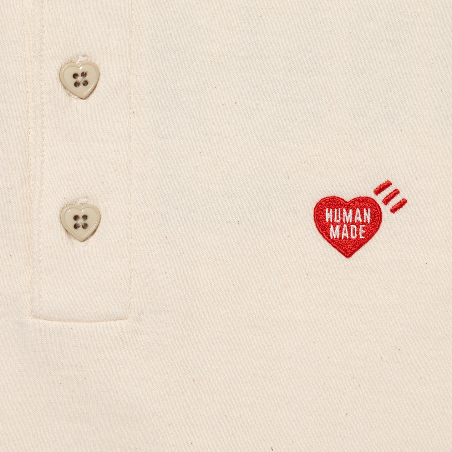 HUMAN MADE HENLEY NECK LS T-SHIRT WH-C