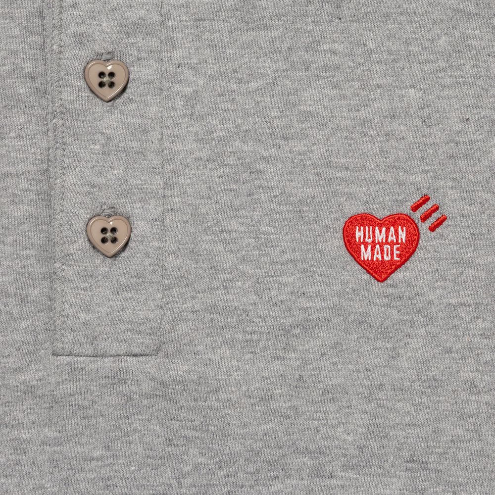 HUMAN MADE HENLEY NECK LS T-SHIRT GY-C