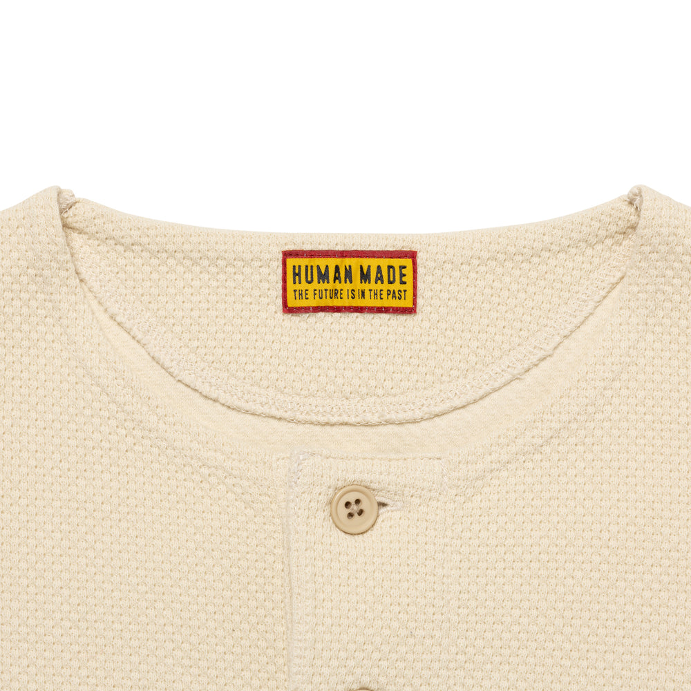 HUMAN MADE  HENLEY NECK L/S T-SHIRT WH-C