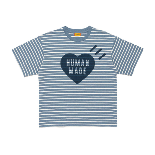 HUMAN MADE HEART STRIPED T-SHIRT BL-A