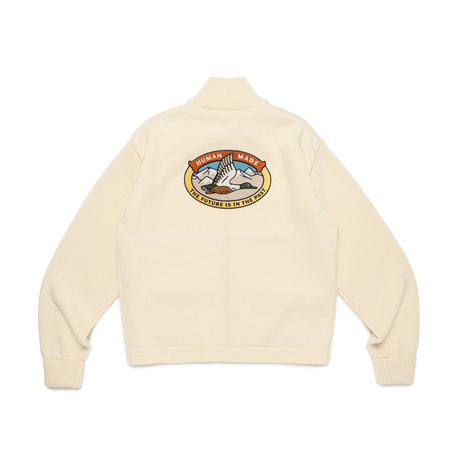 HUMAN MADE  ZIP-UP KNIT CARDIGAN WH-B