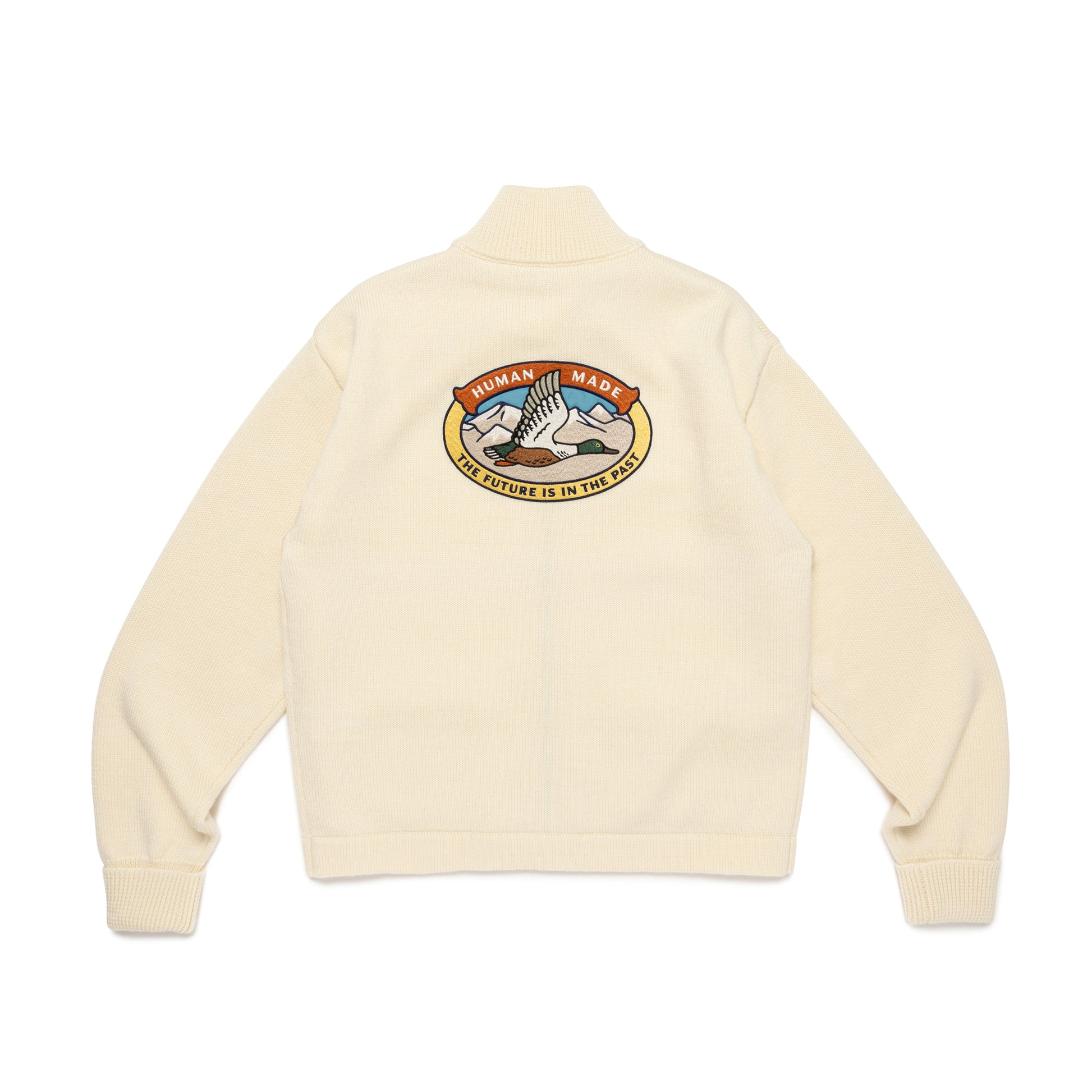 HUMAN MADE  ZIP-UP KNIT CARDIGAN WH-B