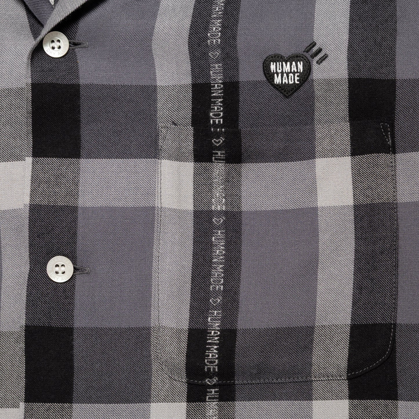 HUMAN MADE OPEN COLLAR CHECK SHIRT BK-D