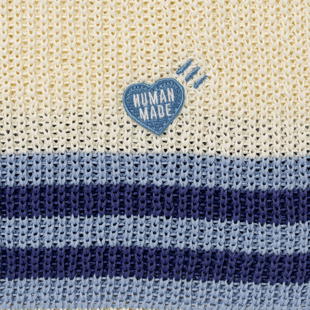HUMAN MADE STRIPED SS KNIT BL-C