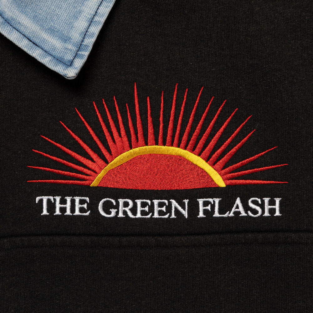 CPFM GREEN FLASH DENIM HALF ZIP FLEECE WH-D