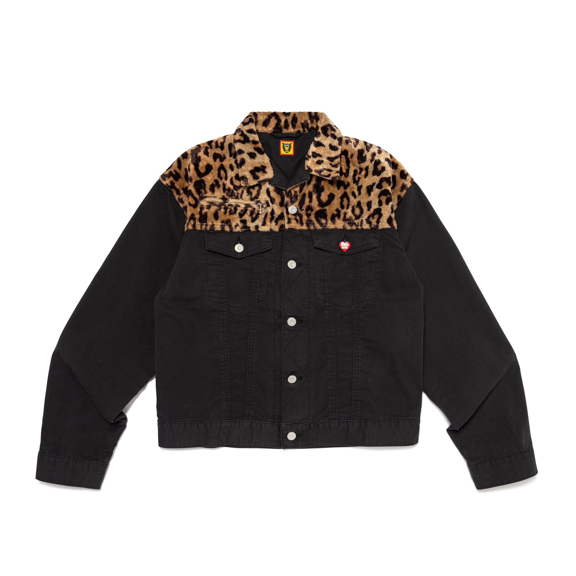 HUMAN MADE LEOPARD DENIM WORK JACKET BK-A