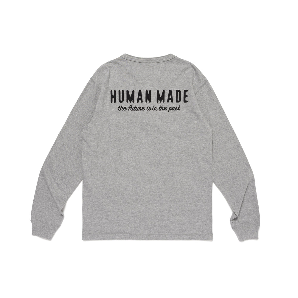 HUMAN MADE HENLEY NECK LS T-SHIRT GY-B