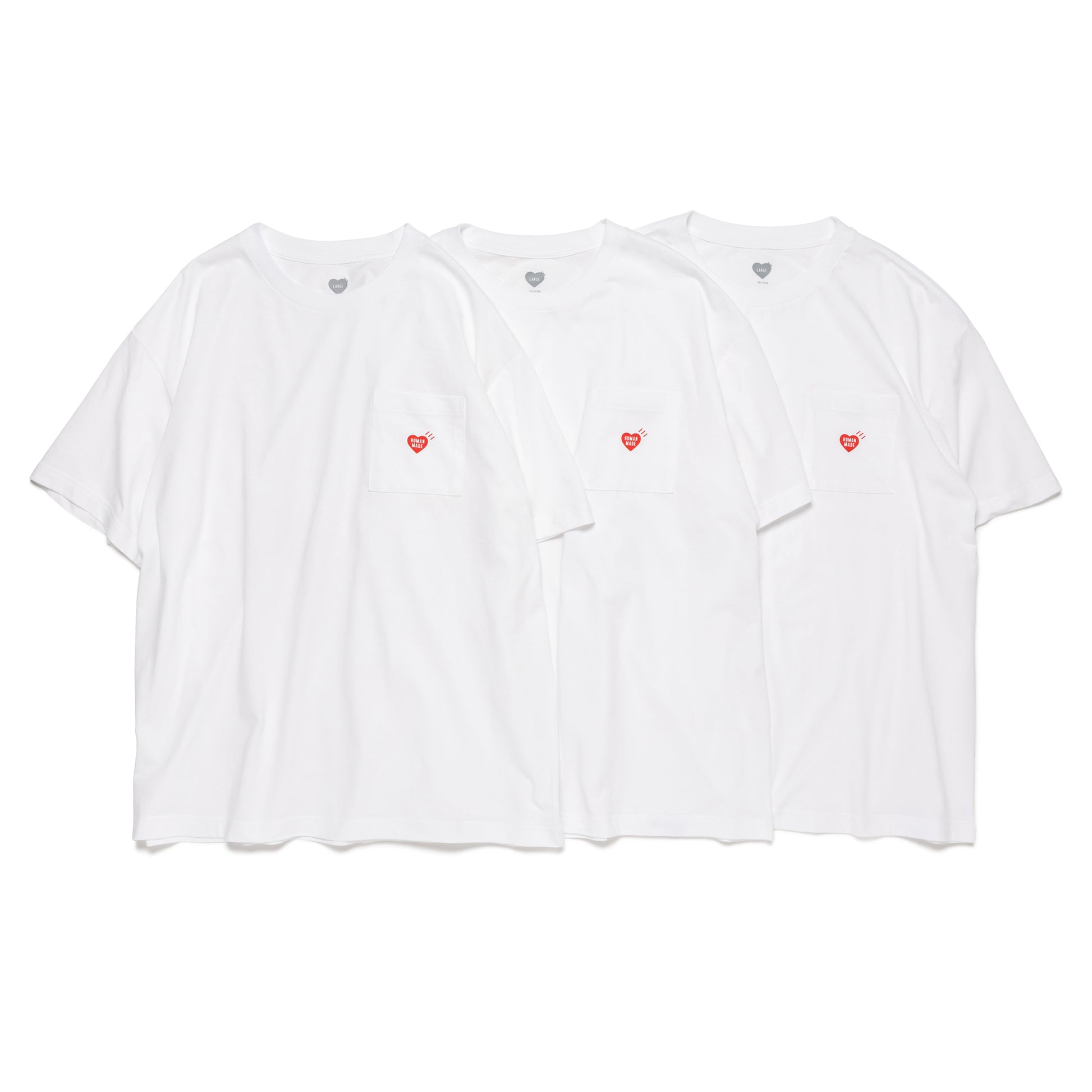 HUMAN MADE 3-PACK POCKET T-SHIRT SET WH-C