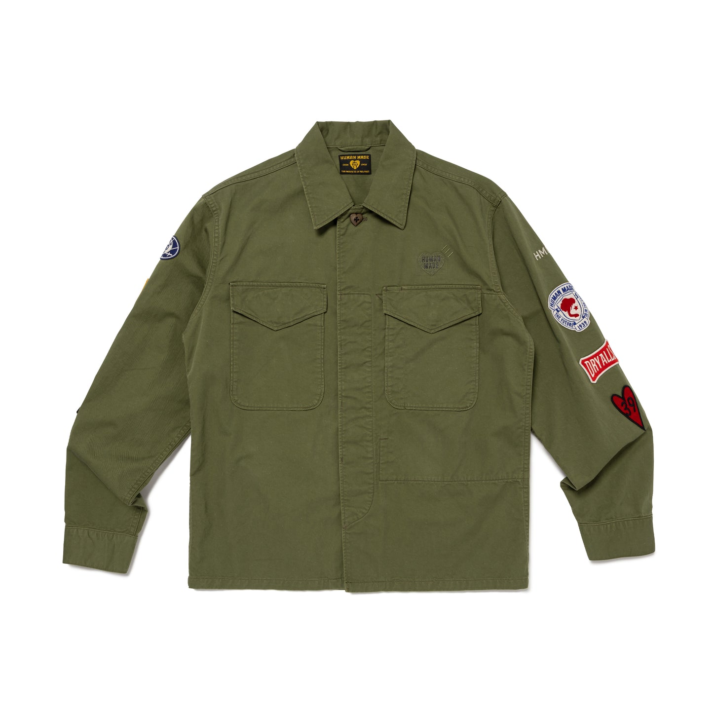 HUMAN MADE PATCHED MILITARY SHIRT OD-A