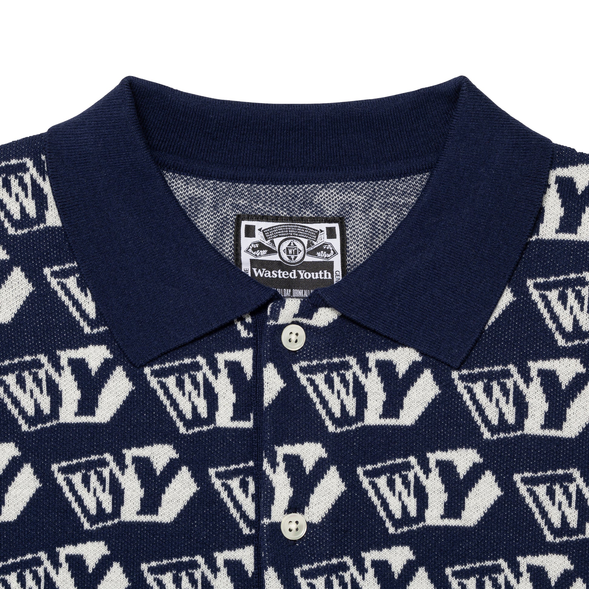 Wasted Youth KNIT POLO S/S BK-C