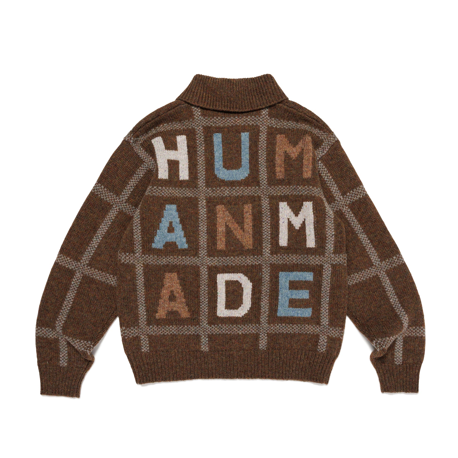 HUMAN MADE ANIMAL HALF-ZIP KNIT SWEATER BR-B