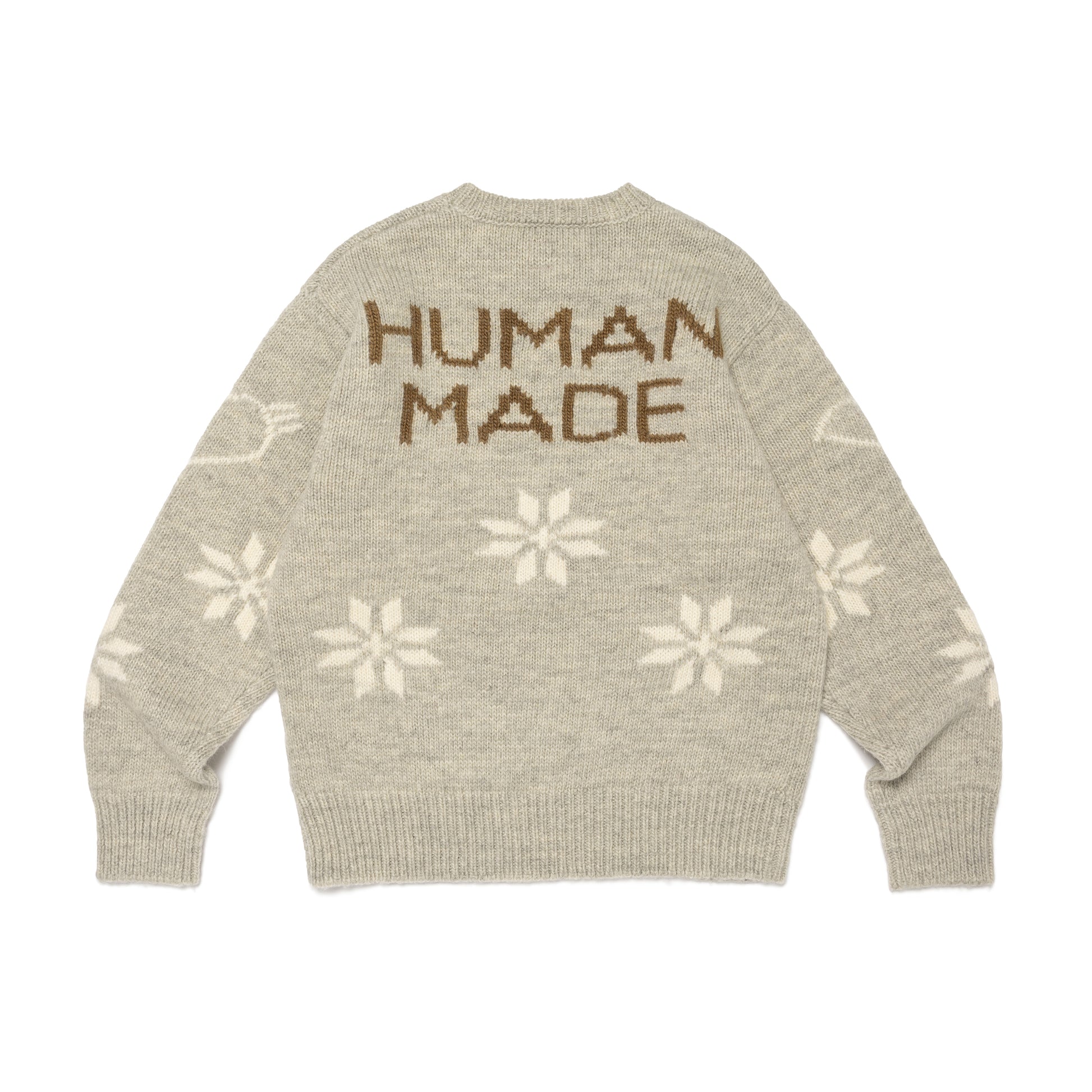 HUMAN MADE SNOWFLAKE KNIT SWEATER GY-B