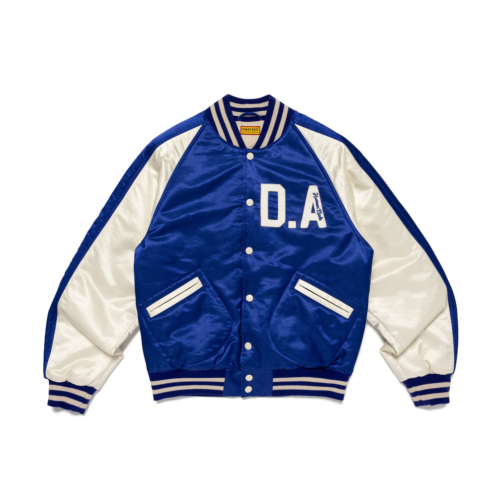 HUMAN MADE SATIN VARSITY JACKET BL-A