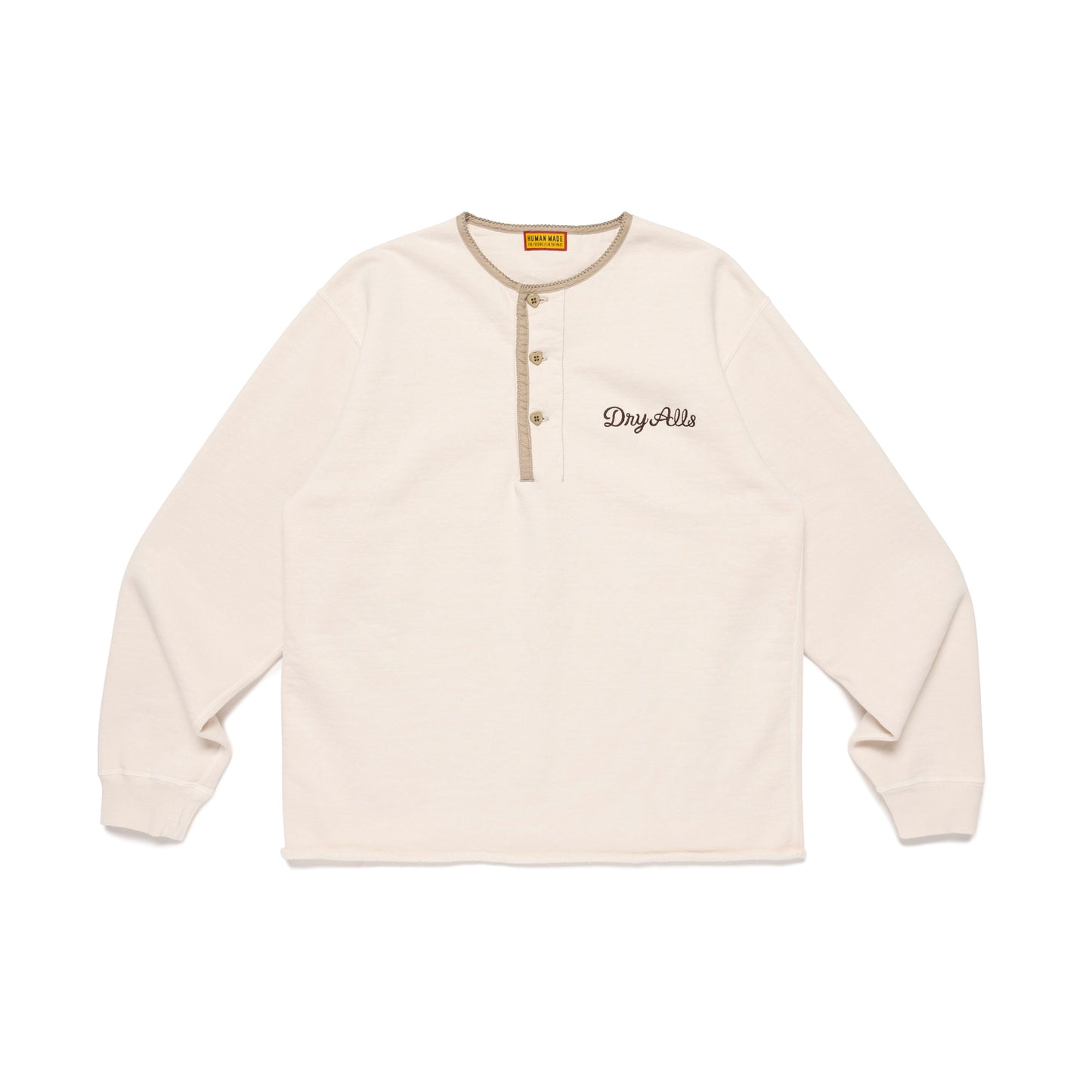 HUMAN MADE  HENLEY NECK SWEATSHIRT WH-A
