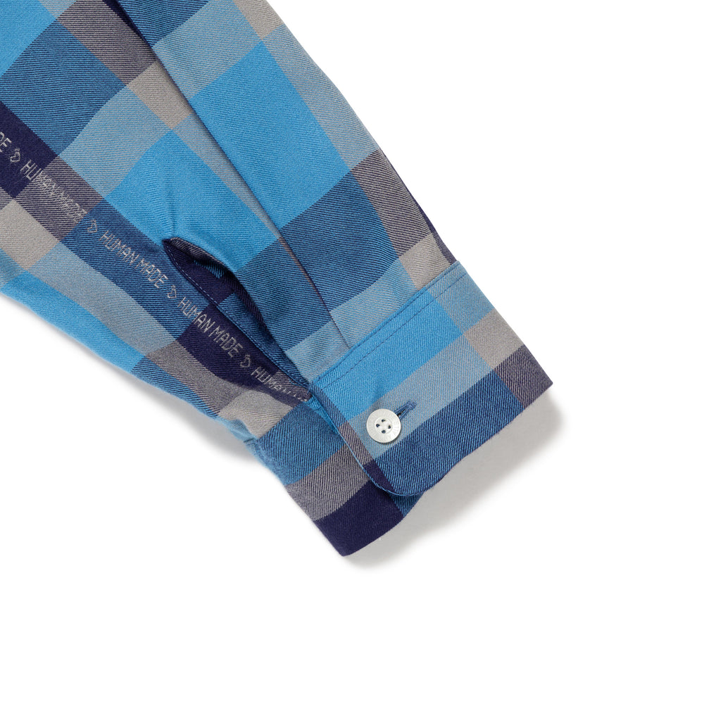 HUMAN MADE OPEN COLLAR CHECK SHIRT BL-F