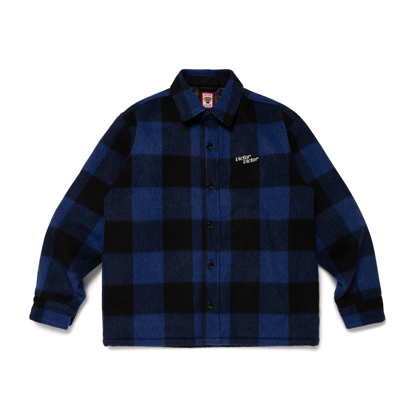 VICTOR VICTOR WOOL CHECK SHIRT BL-A