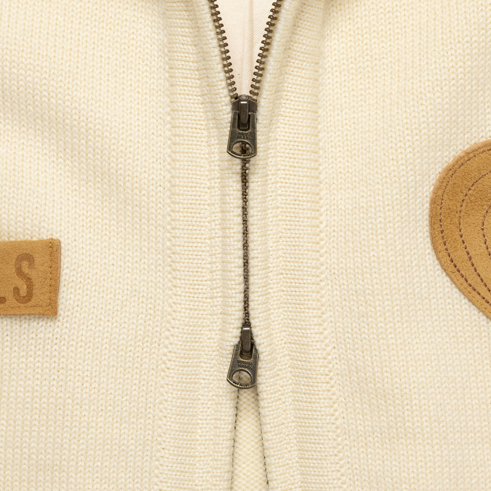 HUMAN MADE  ZIP-UP KNIT CARDIGAN WH-E