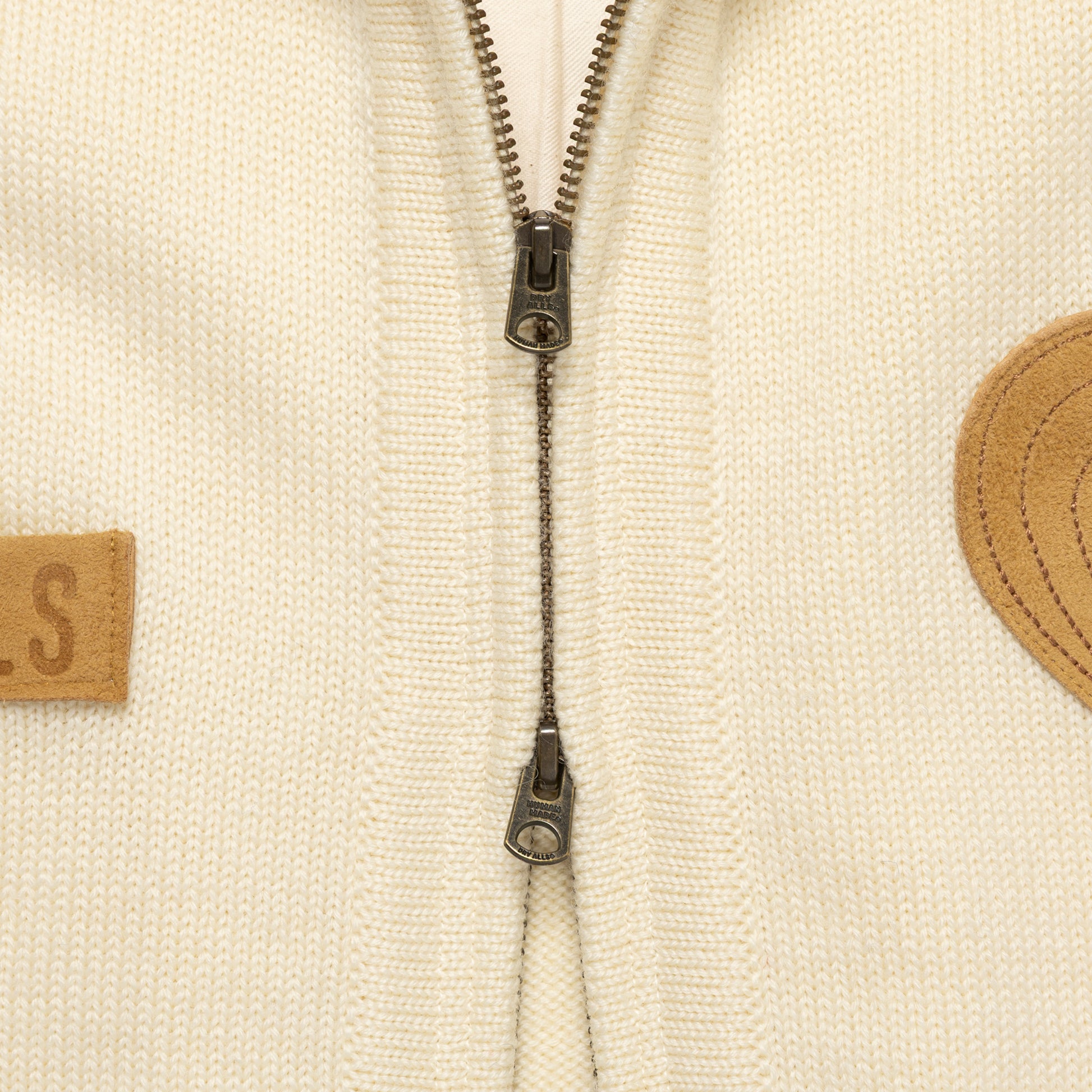 HUMAN MADE  ZIP-UP KNIT CARDIGAN WH-E