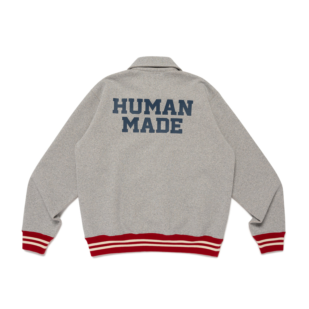 HUMAN MADE HALF-ZIP SWEATSHIRT GY-B